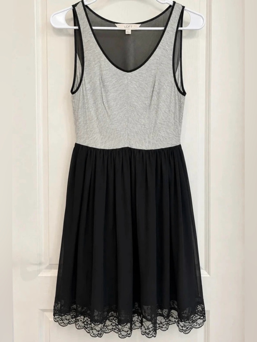 RACHEL Rachel Roy Black Gray Lace Cocktail Dress Size 8